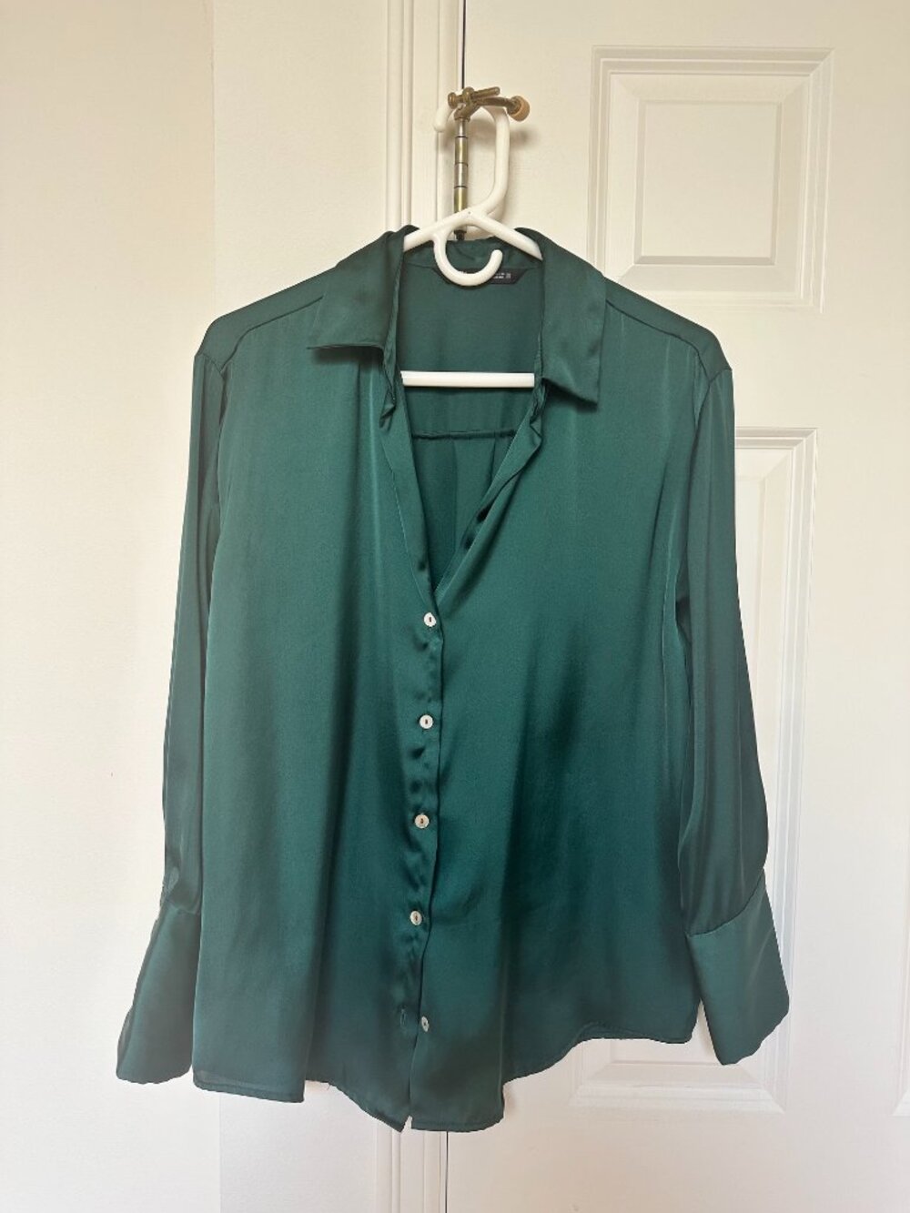 Zara Green Satin Buttondown